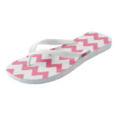 Zickzack Design in rosa und weiß Badesandalen (Schrägansicht)