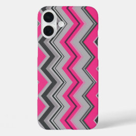 Zickzack Design iPhone Case in Rosa und Grau