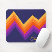 Zickzack-Design lila, orange und gelb Mousepad (Mit Mouse)