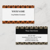 Zickzack Dog Walker Groomer Business Card Visitenkarte (Vorne/Hinten)
