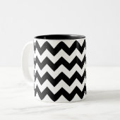 Zickzack Druck-Schwarzweiss-Tasse Zweifarbige Tasse (Vorderseite Links)