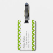 Zickzack Drucken in Rosa und Grün Gepäckanhänger (Rückseite vertikal)