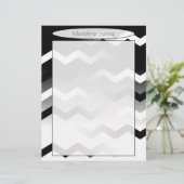 Zickzack Druckgeschosse in Schwarz und Weiß Briefbogen (Stehend Vorderseite)