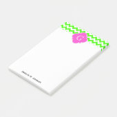 Zickzack druckrosafarbenes Monogramm Post-it Klebezettel (angewinkelt)