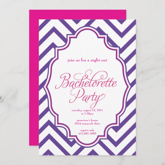 ZICKZACK - Einladung der Mädchen-Nachtheraus (Vorne/Hinten)