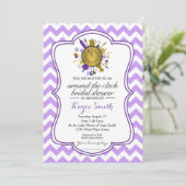 Zickzack Einladung rund um die Uhr Brautdusche (Stehend Vorderseite)