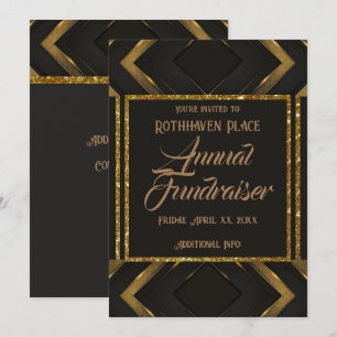 Zickzack Einladung von Black and Gold