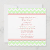 Zickzack Einladungen für eine Coral Mint Babydusch (Rückseite)