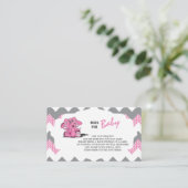 Zickzack Elefant in Rosa und Grau | Buch mitbringe Visitenkarte (Stehend Vorderseite)