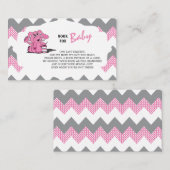 Zickzack Elefant in Rosa und Grau | Buch mitbringe Visitenkarte (Vorne/Hinten)