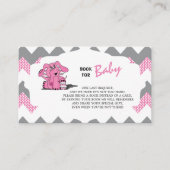 Zickzack Elefant in Rosa und Grau | Buch mitbringe Visitenkarte (Vorderseite)