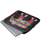 Zickzack Elefant-Muster auf Holz Laptopschutzhülle (Vorne Knopf)