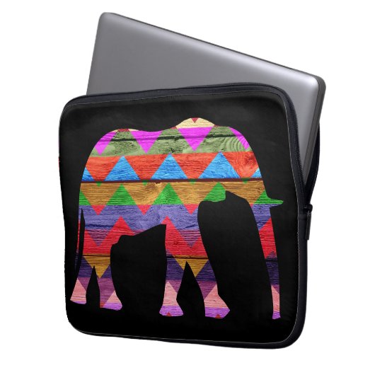 Zickzack Elefant-Muster Laptopschutzhülle (Vorderseite Links)