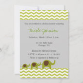 Zickzack Elefanten Einladung (Vorderseite)