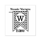Zickzack Erstbanner Monogram Ex Libris Book Permastempel (Design)