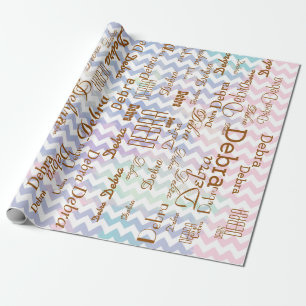 Zickzack erstellen Sie ein eigenes Namensmuster. Geschenkpapier