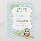 Zickzack Eulen-Themed Baby-Duschen-Einladungen - Einladung (Vorne/Hinten)