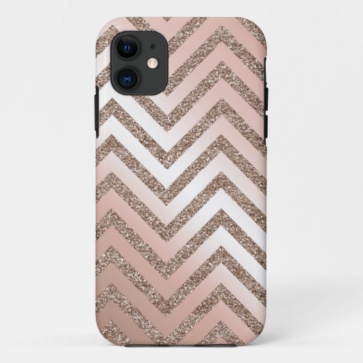 Zickzack Fall des RosengoldGlitters Case-Mate iPhone Hülle (Rückseite)