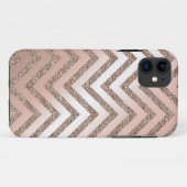 Zickzack Fall des RosengoldGlitters Case-Mate iPhone Hülle (Rückseite (Horizontal))