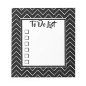 Zickzack Farbänderung in Schwarz und Weiß Notizblock (Vorderseite)