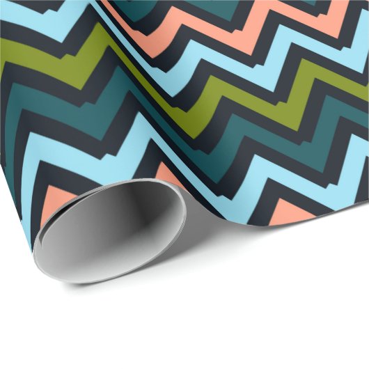 Zickzack Farben Geschenkpapier (Rolleneckpunkt)