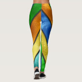 Zickzack Farbglastextur Leggings (Rückseite)