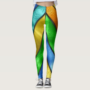 Zickzack Farbglastextur Leggings