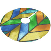 Zickzack Farbglastextur Polyester Weihnachtsbaumdecke (Schrägansicht)