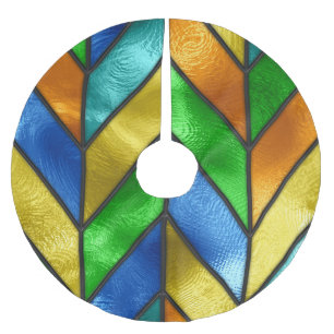 Zickzack Farbglastextur Polyester Weihnachtsbaumdecke