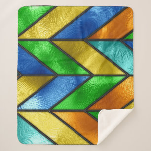 Zickzack Farbglastextur Sherpadecke