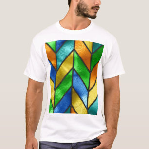 Zickzack Farbglastextur T-Shirt