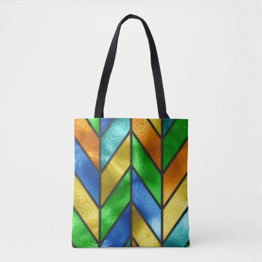 Zickzack Farbglastextur Tasche (Vorderseite)