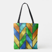 Zickzack Farbglastextur Tasche (Rückseite)