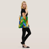 Zickzack Farbglastextur Tasche (Am Model)