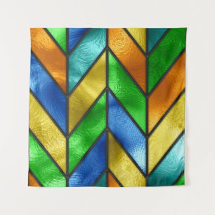 Zickzack Farbglastextur Wandteppich