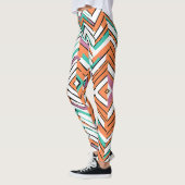 Zickzack Farbherringbone-Muster Leggings (Links)