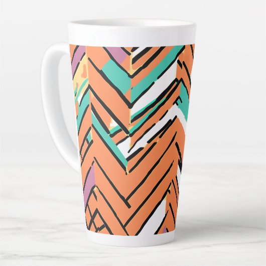 Zickzack Farbherringbone-Muster Milchtasse (Linke Ecke)