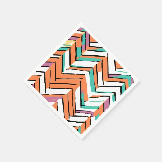 Zickzack Farbherringbone-Muster Serviette (Ecke)