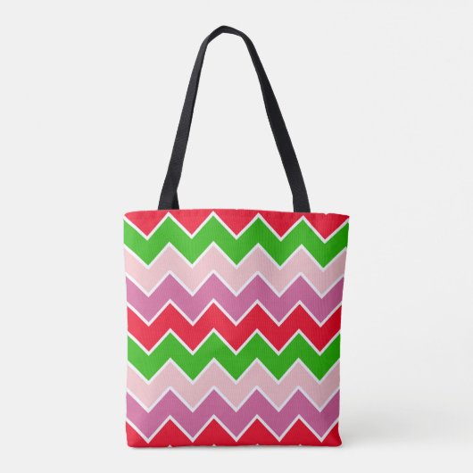 Zickzack, farbige Muster Textur Tasche (Rückseite)