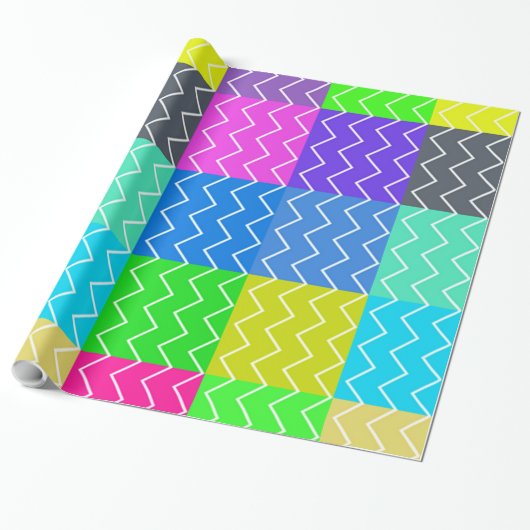 Zickzack Farbmuster Geschenkpapier (Ungerollt)