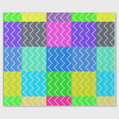 Zickzack Farbmuster Geschenkpapier (Flach)