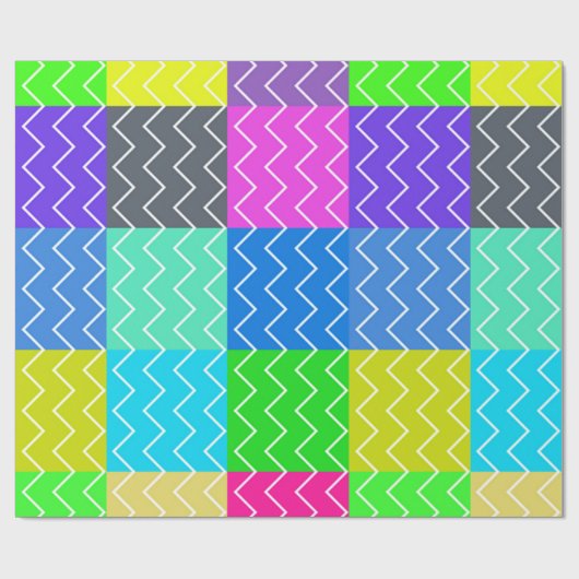 Zickzack Farbmuster Geschenkpapier (Flach)