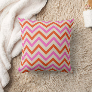 Zickzack Farbmuster in Rosa und Orange Zigzag Kissen