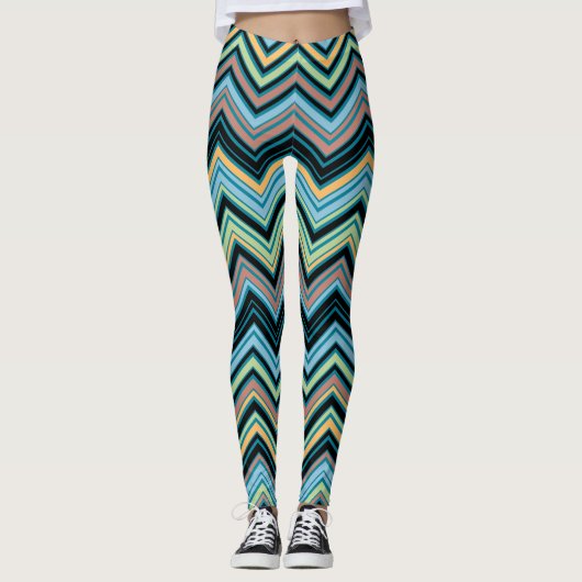 Zickzack Farbmuster Leggings (Vorderseite)