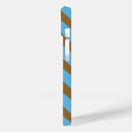 Zickzack, feines blaubraunes Muster Case-Mate iPhone Hülle (Rückseite / Links)