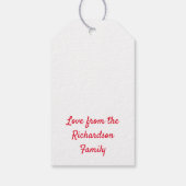 Zickzack, festes rotes Muster - Geschenktasten Geschenkanhänger (Rückseite)