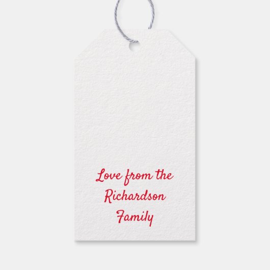 Zickzack, festes rotes Muster - Geschenktasten Geschenkanhänger (Rückseite)