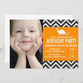 Zickzack Foto zum Geburtstag Einladung (Vorne/Hinten)