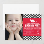 Zickzack Foto zum Geburtstag Einladung (Vorne/Hinten)