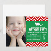 Zickzack Foto zum Geburtstag Einladung (Vorne/Hinten)